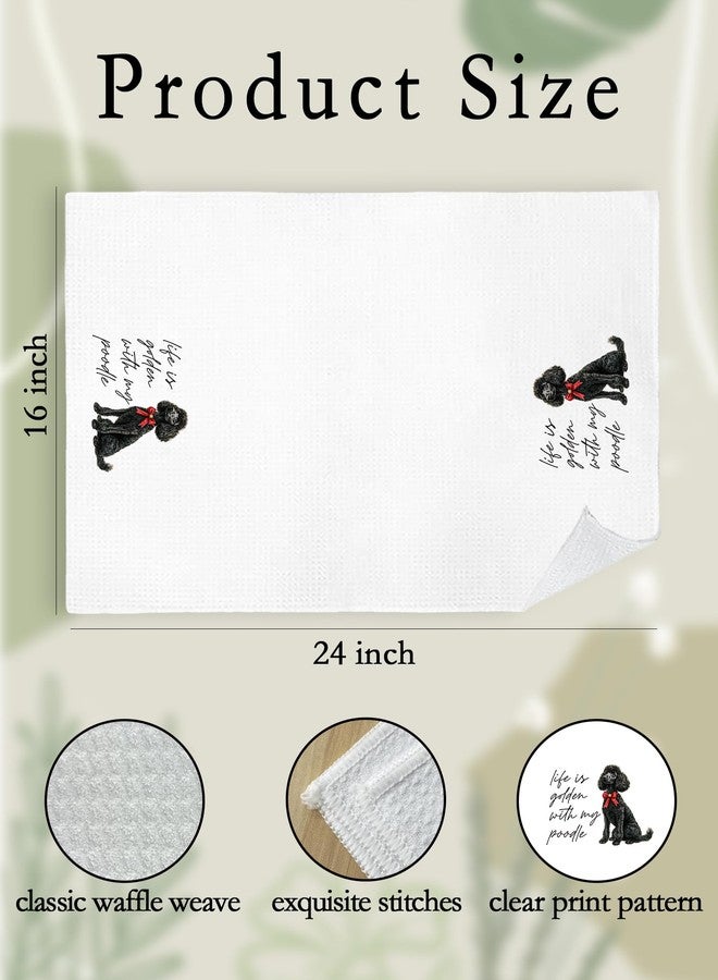 BitKan Black Goldendoodle Hand Towels for Bathroom - Golden Doodle Poodle Kitchen Dish Tea Towels, Goldendoodle Dog Mom Gifts for Dog Lovers/Women, Golden Doodle Gifts for Mothers Day/Christmas - Image 2